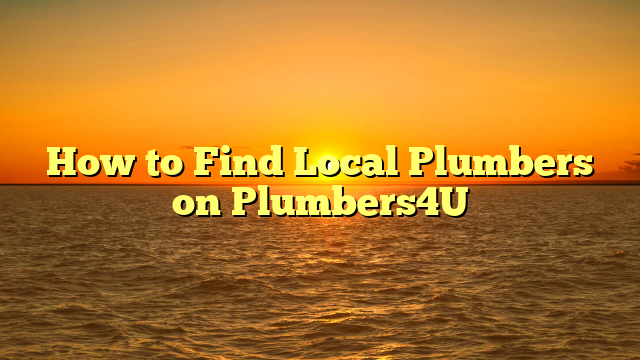 How to Find Local Plumbers on Plumbers4U